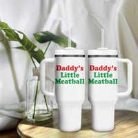 Daddy's Little Meatball Tumbler With Handle Funny Italian Family Baby Humor - Wonder Print Shop