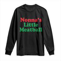 Nonna's Little Meatball Long Sleeve Shirt Funny Italian Family Baby Humor - Wonder Print Shop