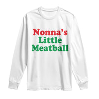 Nonna's Little Meatball Long Sleeve Shirt Funny Italian Family Baby Humor - Wonder Print Shop