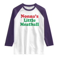 Nonna's Little Meatball Raglan Shirt Funny Italian Family Baby Humor - Wonder Print Shop