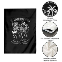 Summerween Social Club Garden Flag Spooky All Year Skeleton Summer Halloween Beach Party - Wonder Print Shop
