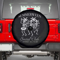 Summerween Social Club Spare Tire Cover Spooky All Year Skeleton Summer Halloween Beach Party - Wonder Print Shop