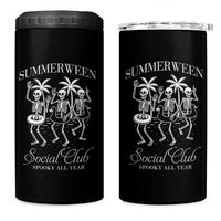 Summerween Social Club 4 in 1 Can Cooler Tumbler Spooky All Year Skeleton Summer Halloween Beach Party - Wonder Print Shop