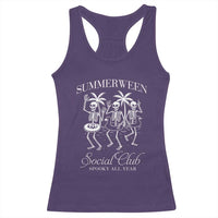 Summerween Social Club Racerback Tank Top Spooky All Year Skeleton Summer Halloween Beach Party - Wonder Print Shop