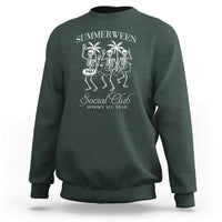 Summerween Social Club Sweatshirt Spooky All Year Skeleton Summer Halloween Beach Party - Wonder Print Shop