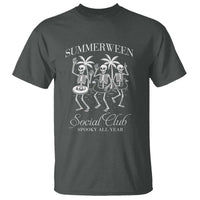 Summerween Social Club T Shirt Spooky All Year Skeleton Summer Halloween Beach Party - Wonder Print Shop