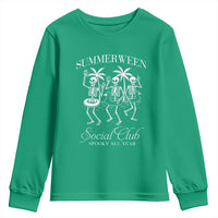 Summerween Social Club Youth Sweatshirt Spooky All Year Skeleton Summer Halloween Beach Party - Wonder Print Shop