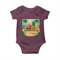 Retro Tropical Summerween Baby Onesie Halloween Summer Beach Cocktail Boo - Wonder Print Shop