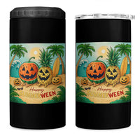Retro Tropical Summerween 4 in 1 Can Cooler Tumbler Halloween Summer Beach Cocktail Boo - Wonder Print Shop