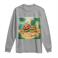 Retro Tropical Summerween Long Sleeve Shirt Halloween Summer Beach Cocktail Boo - Wonder Print Shop