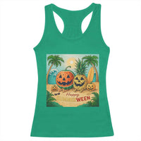 Retro Tropical Summerween Racerback Tank Top Halloween Summer Beach Cocktail Boo - Wonder Print Shop