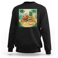 Retro Tropical Summerween Sweatshirt Halloween Summer Beach Cocktail Boo - Wonder Print Shop