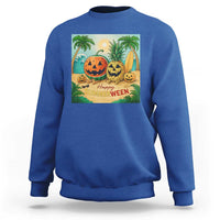 Retro Tropical Summerween Sweatshirt Halloween Summer Beach Cocktail Boo - Wonder Print Shop