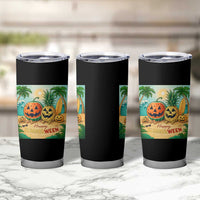 Retro Tropical Summerween Tumbler Cup Halloween Summer Beach Cocktail Boo - Wonder Print Shop