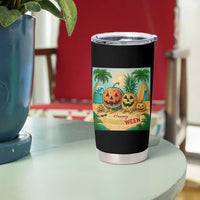 Retro Tropical Summerween Tumbler Cup Halloween Summer Beach Cocktail Boo - Wonder Print Shop