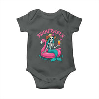 Summerween Skeleton Mermaid Baby Onesie Flamingo Float Funny Spooky Summer Halloween Vibes - Wonder Print Shop