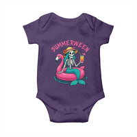 Summerween Skeleton Mermaid Baby Onesie Flamingo Float Funny Spooky Summer Halloween Vibes - Wonder Print Shop