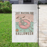 Spooky Summer Skeleton Garden Flag Just Waiting For Halloween Summer Pool Party - Wonder Print Shop