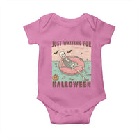 Spooky Summer Skeleton Baby Onesie Just Waiting For Halloween Summer Pool Party - Wonder Print Shop
