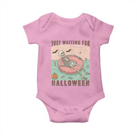Spooky Summer Skeleton Baby Onesie Just Waiting For Halloween Summer Pool Party - Wonder Print Shop