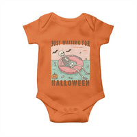Spooky Summer Skeleton Baby Onesie Just Waiting For Halloween Summer Pool Party - Wonder Print Shop
