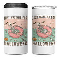 Spooky Summer Skeleton 4 in 1 Can Cooler Tumbler Just Waiting For Halloween Summer Pool Party - Wonder Print Shop