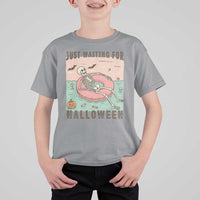 Spooky Summer Skeleton T Shirt For Kid Just Waiting For Halloween Summer Pool Party - Wonder Print Shop