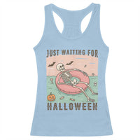 Spooky Summer Skeleton Racerback Tank Top Just Waiting For Halloween Summer Pool Party - Wonder Print Shop