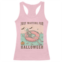 Spooky Summer Skeleton Racerback Tank Top Just Waiting For Halloween Summer Pool Party - Wonder Print Shop