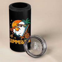 Tropical Summerween Boo Sheet 4 in 1 Can Cooler Tumbler Funny Ghost Halloween Summer Beach Vibes - Wonder Print Shop