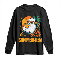 Tropical Summerween Boo Sheet Long Sleeve Shirt Funny Ghost Halloween Summer Beach Vibes - Wonder Print Shop