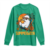 Tropical Summerween Boo Sheet Long Sleeve Shirt Funny Ghost Halloween Summer Beach Vibes - Wonder Print Shop