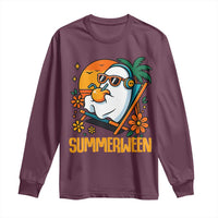 Tropical Summerween Boo Sheet Long Sleeve Shirt Funny Ghost Halloween Summer Beach Vibes - Wonder Print Shop