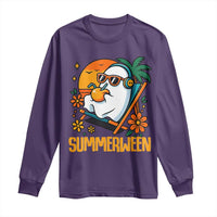 Tropical Summerween Boo Sheet Long Sleeve Shirt Funny Ghost Halloween Summer Beach Vibes - Wonder Print Shop