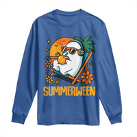 Tropical Summerween Boo Sheet Long Sleeve Shirt Funny Ghost Halloween Summer Beach Vibes - Wonder Print Shop