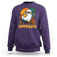 Tropical Summerween Boo Sheet Sweatshirt Funny Ghost Halloween Summer Beach Vibes - Wonder Print Shop