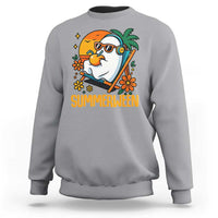 Tropical Summerween Boo Sheet Sweatshirt Funny Ghost Halloween Summer Beach Vibes - Wonder Print Shop
