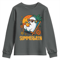 Tropical Summerween Boo Sheet Youth Sweatshirt Funny Ghost Halloween Summer Beach Vibes - Wonder Print Shop