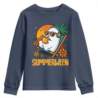 Tropical Summerween Boo Sheet Youth Sweatshirt Funny Ghost Halloween Summer Beach Vibes - Wonder Print Shop