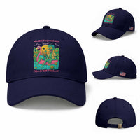 Summerween Zombie Pool Party Baseball Cap Chillin and Thrillin Flamingo Float Summer Halloween