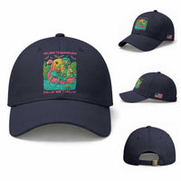 Summerween Zombie Pool Party Baseball Cap Chillin and Thrillin Flamingo Float Summer Halloween