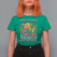 Summerween Zombie Pool Party T Shirt For Women Chillin and Thrillin Flamingo Float Summer Halloween