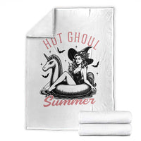 Hot Ghoul Summer Throw Blanket Retro Pin Up Witch Summerween Summer Beach Halloween Vibes