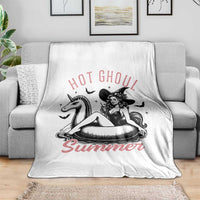 Hot Ghoul Summer Throw Blanket Retro Pin Up Witch Summerween Summer Beach Halloween Vibes