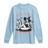 Hot Ghoul Summer Long Sleeve Shirt Retro Pin Up Witch Summerween Summer Beach Halloween Vibes