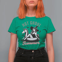 Hot Ghoul Summer T Shirt For Women Retro Pin Up Witch Summerween Summer Beach Halloween Vibes