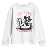 Hot Ghoul Summer Youth Sweatshirt Retro Pin Up Witch Summerween Summer Beach Halloween Vibes