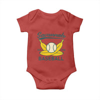 Retro Savannah Baseball Est. 2016 Baby Onesie Funny Banana and Ball Vintage Sports - Wonder Print Shop