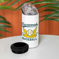 Retro Savannah Baseball Est. 2016 4 in 1 Can Cooler Tumbler Funny Banana and Ball Vintage Sports - Wonder Print Shop