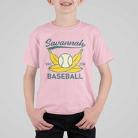 Retro Savannah Baseball Est. 2016 T Shirt For Kid Funny Banana and Ball Vintage Sports - Wonder Print Shop